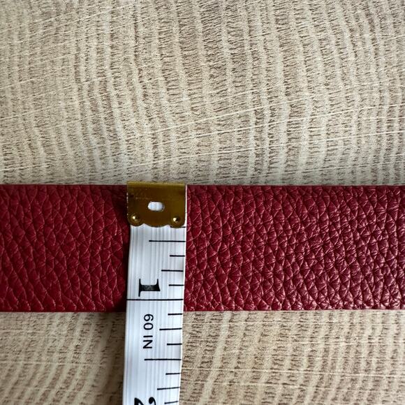 Gap Vegan Leather Pebble Belt Slate Red M - Picture 9 of 10